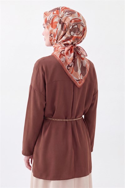 Soft Eşarp Painterly Floral Somon