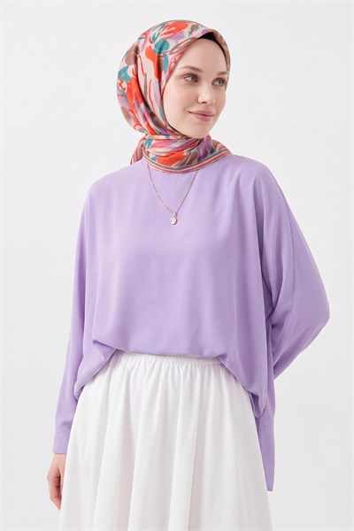 Soft Eşarp Painterly Floral Turkuaz