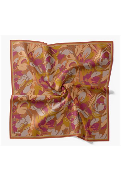 Soft Eşarp Painterly Floral Turuncu