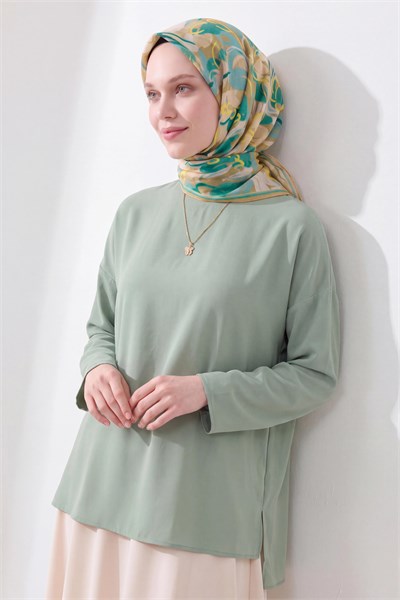 Soft Eşarp Painterly Floral Yeşil