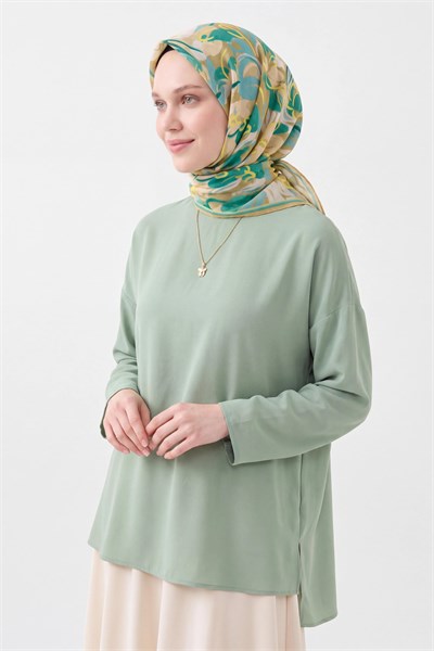 Soft Eşarp Painterly Floral Yeşil