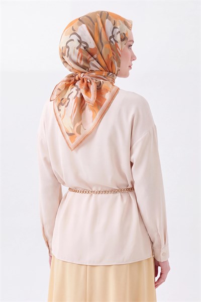 Soft Eşarp Painterly Floral Yeşil Bej