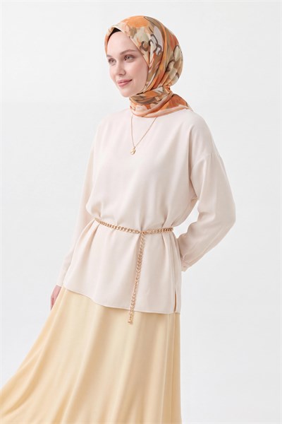 Soft Eşarp Painterly Floral Yeşil Bej