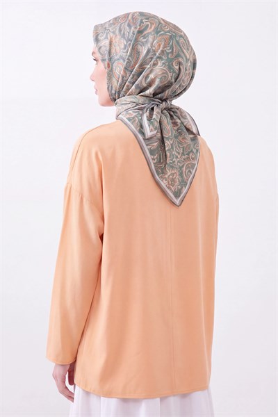 Soft Eşarp Paisley Mavi Gri