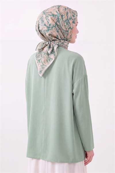 Soft Eşarp Paisley Mint Yeşili