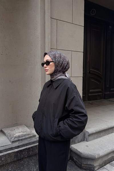 Soft Eşarp Pixel Ethnic Siyah