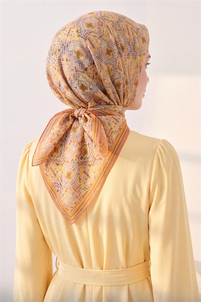 Soft Eşarp Pixel Ethnic Turuncu