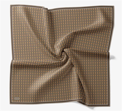 Soft Eşarp Retro Geometrik  Sütlü Kahve