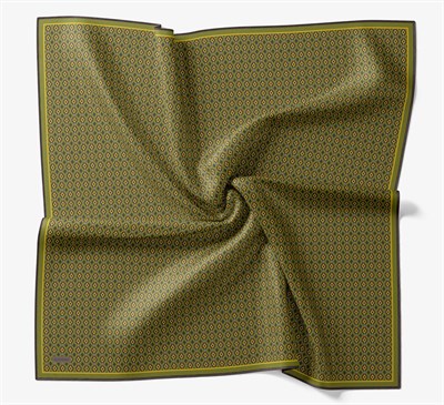 Soft Eşarp Retro Geometrik Acı Kahve