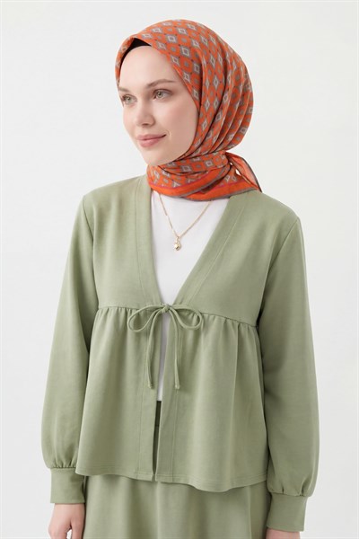 Soft Eşarp Retro Geometrik Açıık Turuncu