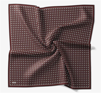 Soft Eşarp Retro Geometrik Koyu Kırmızı
