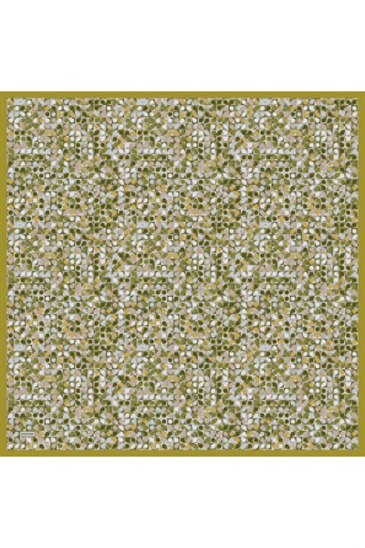 Soft Eşarp Retro Mozaik Fıstık Yeşili 90x90