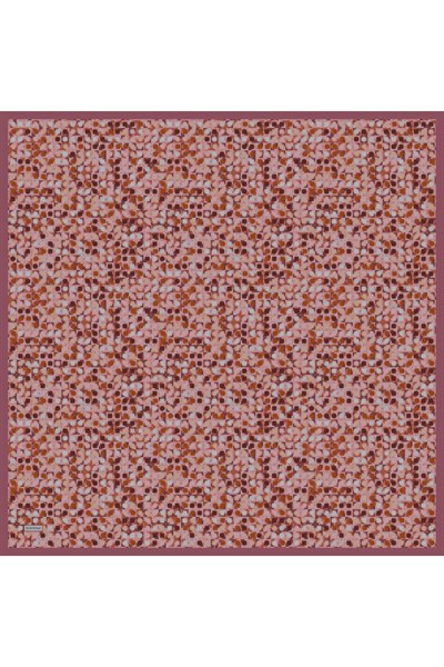 Soft Eşarp Retro Mozaik Fuşya 90x90