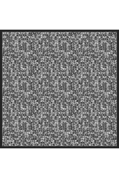 Soft Eşarp Retro Mozaik Gümüş 90x90
