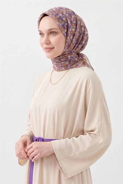 Soft Eşarp Retro Mozaik Mor 90x90