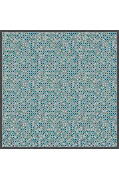 Soft Eşarp Retro Mozaik Turkuaz 90x90