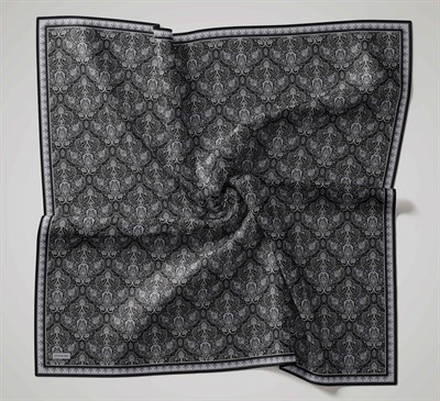 Soft Eşarp Rûmi Siyah-Gri 90x90