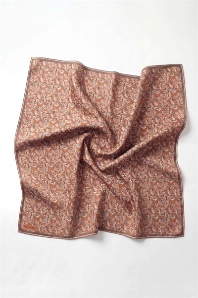 Soft Eşarp Şal Motif Kahverengi 90x90