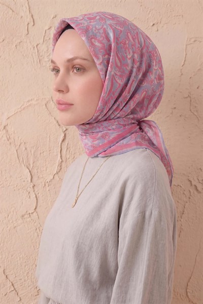 Soft Eşarp Şal Motif Lila 90x90
