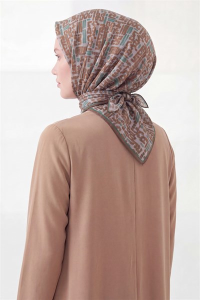 Soft Eşarp Soyut Kahverengi