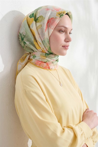 Soft Eşarp Suluboya Krem 90x90