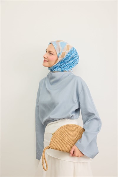 Soft Eşarp Urban Patch Mavi