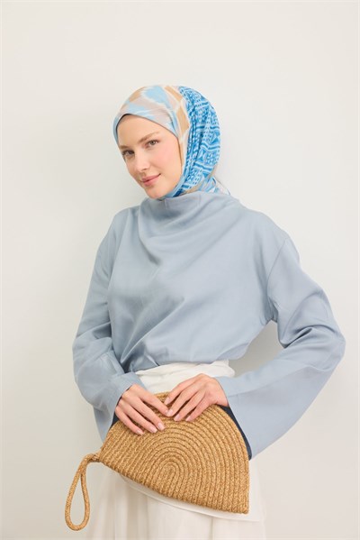 Soft Eşarp Urban Patch Mavi