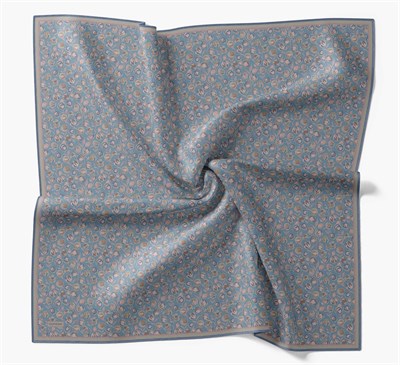 Soft Eşarp Vintage Floral Gök Mavisi