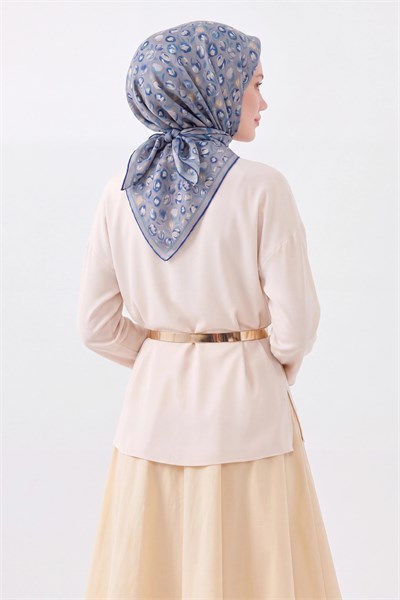 Soft Eşarp Vintage Floral Gri