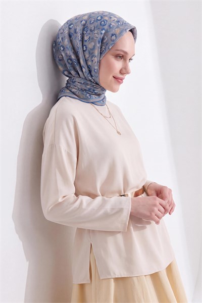 Soft Eşarp Vintage Floral Gri