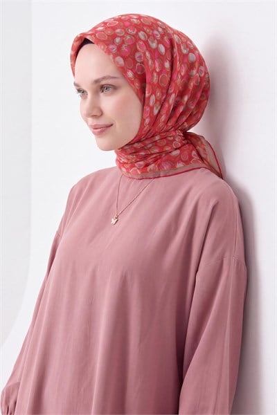 Soft Eşarp Vintage Floral Kırmızı