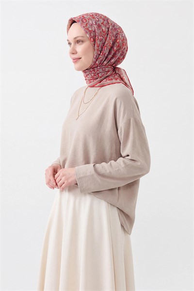 Soft Eşarp Vintage Floral Mor