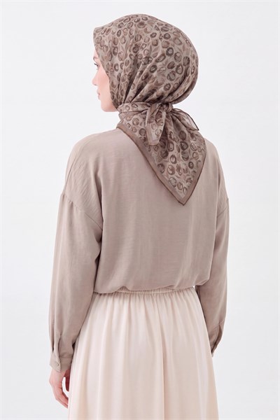 Soft Eşarp Vintage Floral Vizon