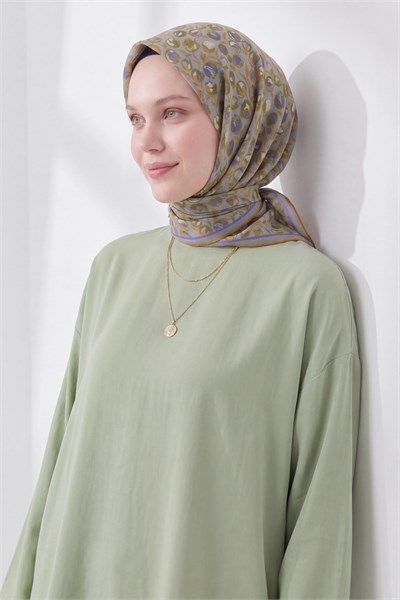 Soft Eşarp Vintage Floral Yeşil