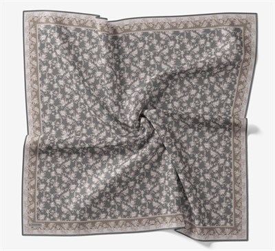 Soft Eşarp Yaprak Desen Füme 90x90