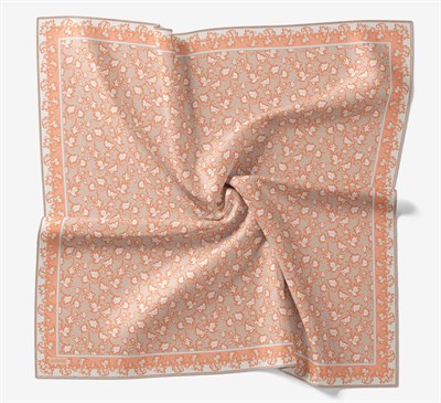 Soft Eşarp Yaprak Desen Yavruağzı 90x90