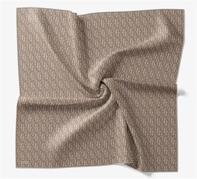 Soft Eşarp Zincir Desen Krem 90x90