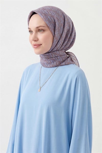 Soft Eşarp Zincir Desen Lila 90x90