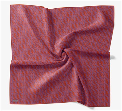 Soft Eşarp Zincir Desen Parlak Turuncu 90x90