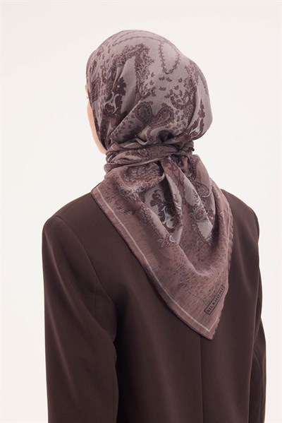 Tencel Monare Eşarp Şal Desen Mocha 90x90