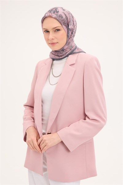 Tencel Monare Eşarp Şal Desen Pudra Vizon 90x90