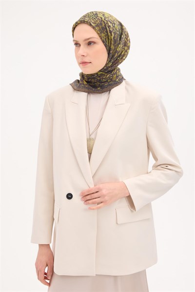 Tencel Monare Eşarp Taş Desen Haki 90x90