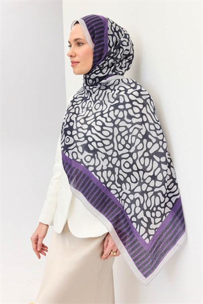 Tencel Monare Şal Coral  Açık Siyah