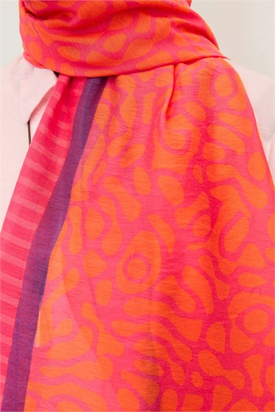 Tencel Monare Şal Coral Fuşya