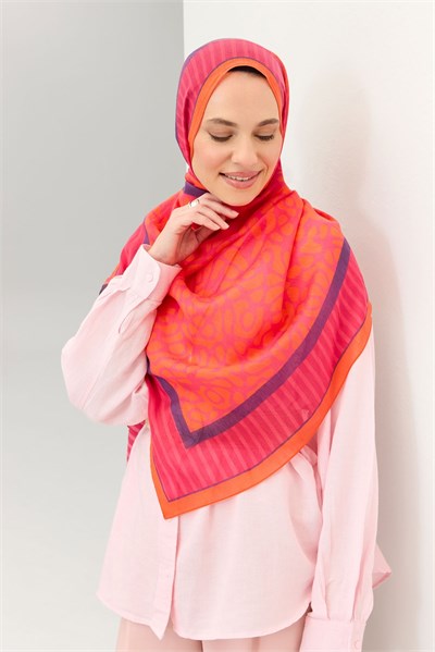 Tencel Monare Şal Coral Fuşya