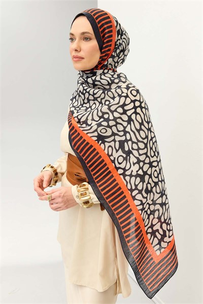 Tencel Monare Şal Coral Gece Mavisi
