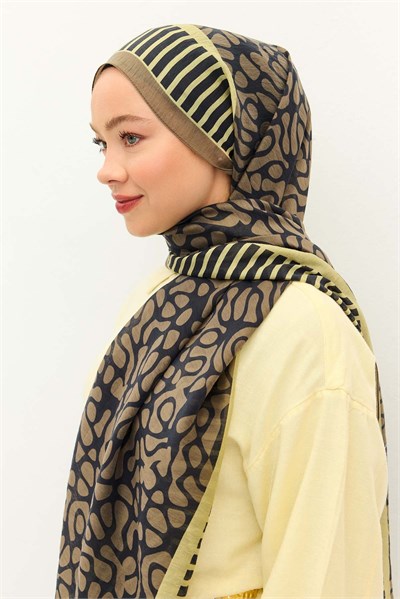 Tencel Monare Şal Coral Kahverengi