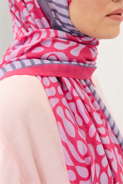 Tencel Monare Şal Coral Koyu Pembe