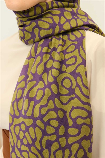 Tencel Monare Şal Coral Mor