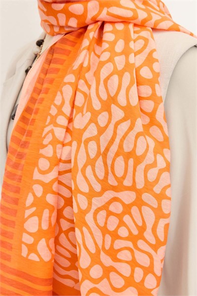 Tencel Monare Şal Coral Turuncu